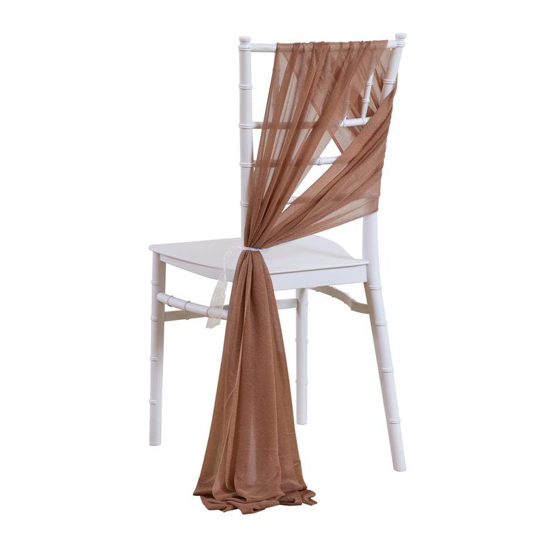 2pcs Chiffon Chair Sashes Wedding Chair Decoration 20x250cm for Wedding Aisle Party Banquet Event Baby Shower
