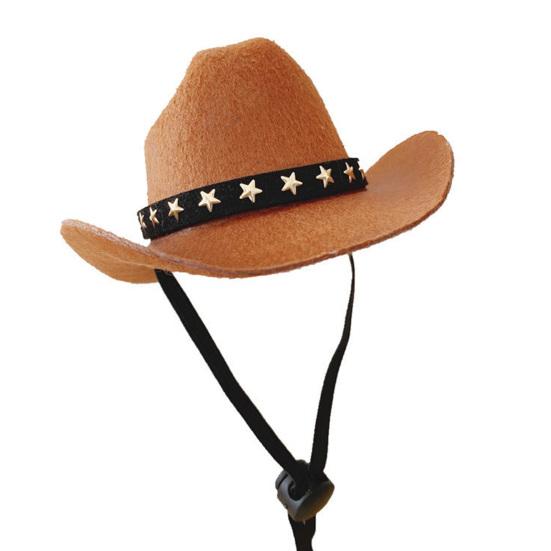 

Шляпа для питомца с регулируемым шнурком Модная нарядная из нетканого материала Ковбойская шляпа Кепка для кошки собаки Аксессуары для питомцев S