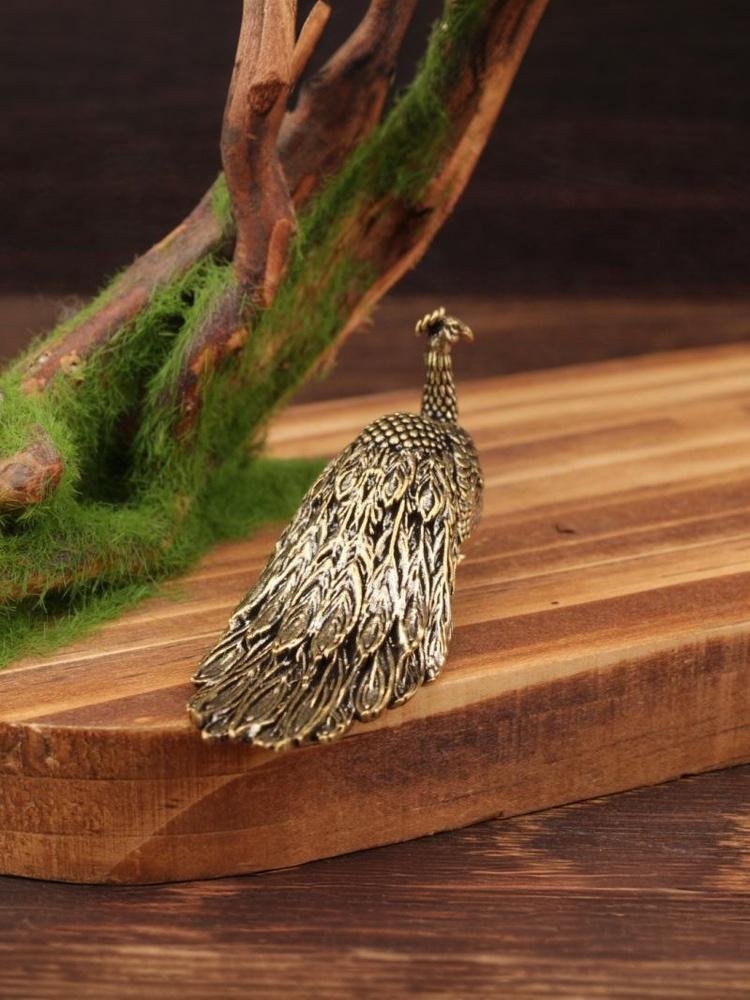 New 1pc Peacock Ornament Home Decor Statue Figure Brass Chinese Handicraft Decoration Small Brass Ornament