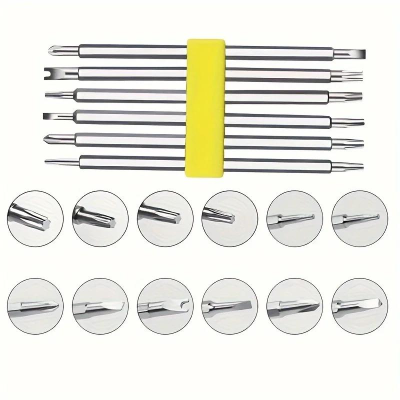 12 In 1 Magnetic Screwdriver Set Cross Flat Shaped Screwdriver Head Multifunctional Precision Handheld Maintenance Tool