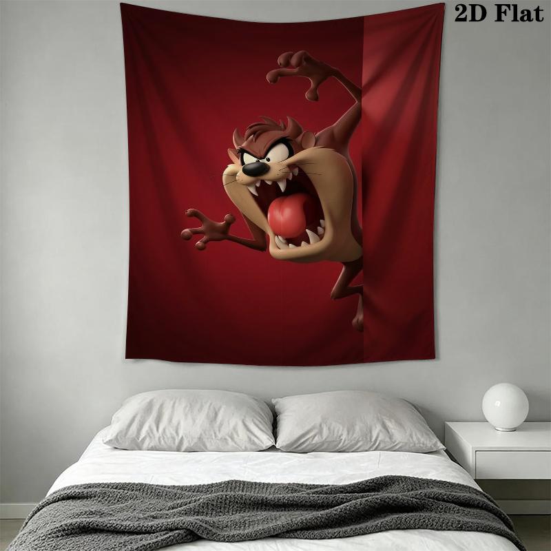 Tazmanian Devil Wall Tapestry Aesthetic Wall Hanging Printed Fabric Blanket Decorative Tapestries for Bedroom Living Room Home Decor