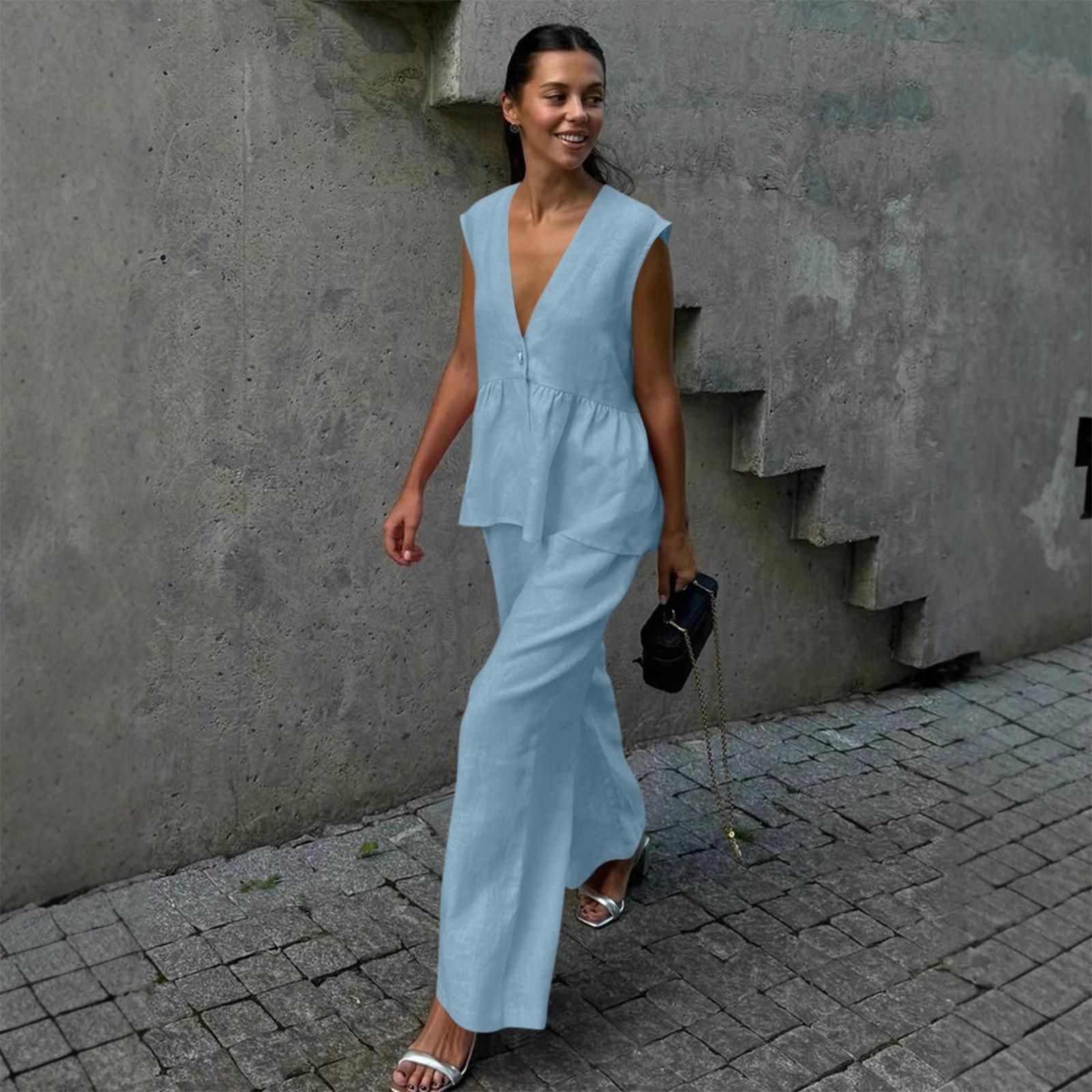 

Женский повседневный комбинезон с V-образным вырезом и открытыми плечами, наряды, брюки, комбинезон XL синий