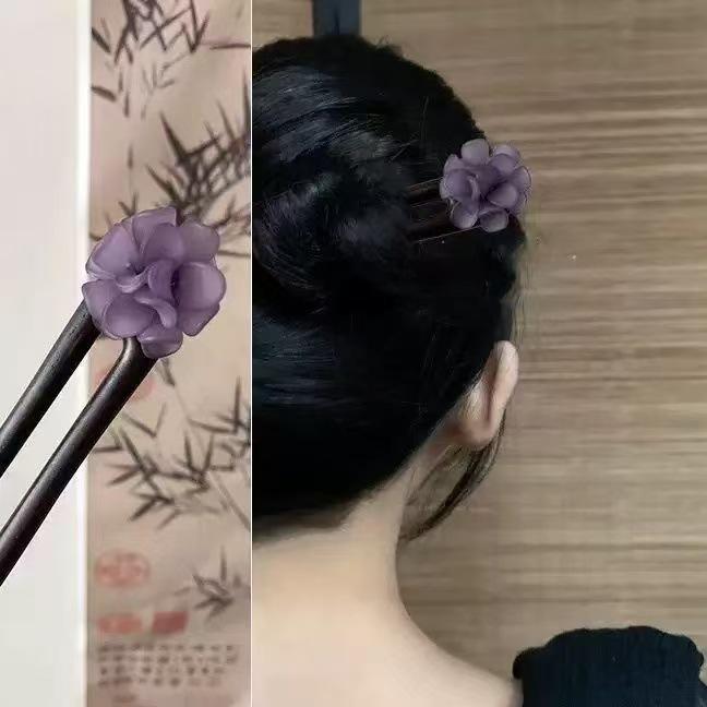 Sandalwood Women's Hairpin: Elegant Modern-Chinese Style Wooden Updo Stick