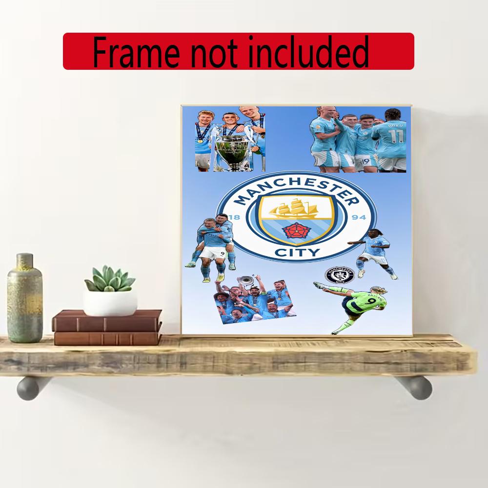 Manchester City 5D Diy Diamond Painting Round Diamond Diy Frameless Holiday Artwork Suitable For Home Office Wall Decoration