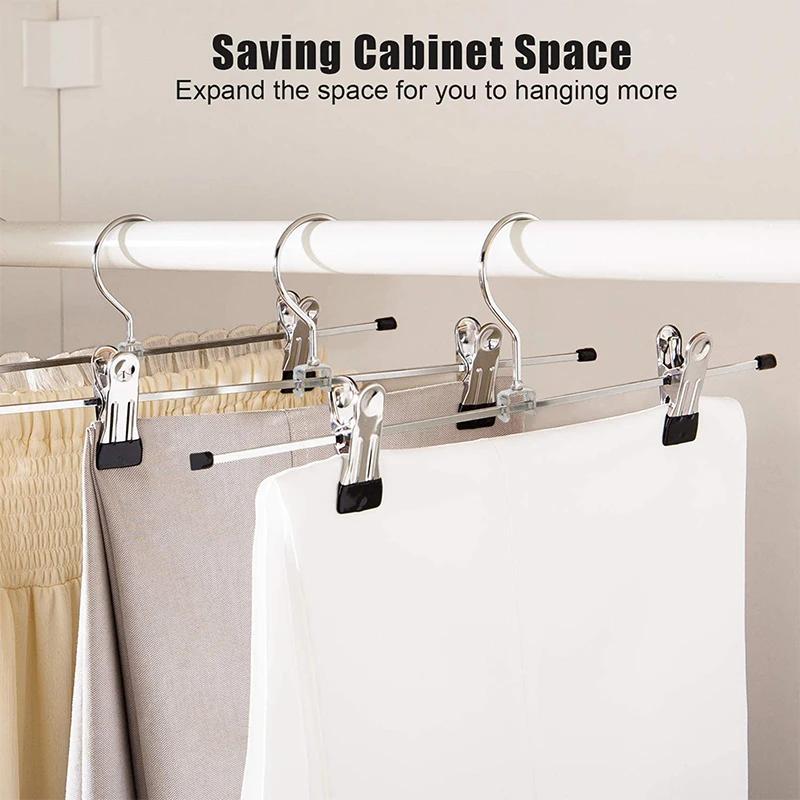 10pcs Pants Racks Wind Proof Multi-purpose Skirt Racks For Clothes Drying Trousers Wardrobe Clip Anti-slip Clothes Hanger
