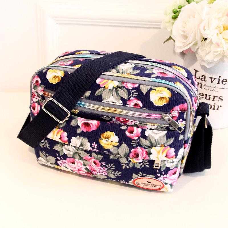 Trendige Damen-Canvas-Umhängetasche - Lässige Schultertasche mit mehreren Fächern für Mütter