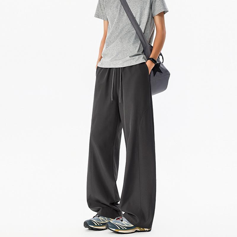 Summer Light and Thin Stomatal Quick-drying Pants Minimalist Style Wear Wide-leg Pants Design Sense Deconstruction Sports and Leisure Trousers Men