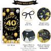 Vicycaty Happy 40th Birthday Decorations for Men Women, 40th Birthday Banner Backdrop, Fabric 40 Years Old Party Yard Sign Photo Props Door Decor