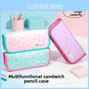 Oxford Cloth Multi Compartment Pencil Case With Design For Students
