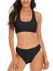 European & American Sporty Solid Color Two-Piece Bikini Swimsuit (2026 Collection)
