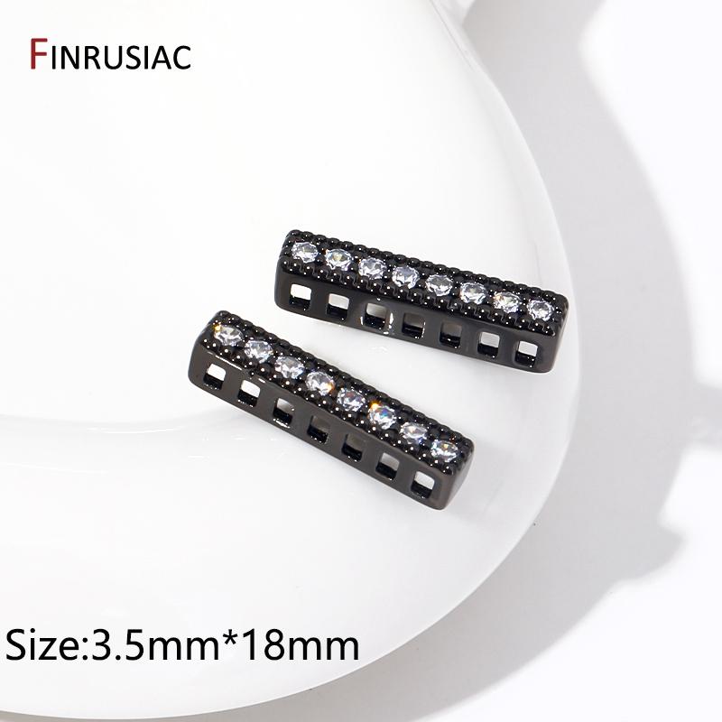 

DIY Neacklace Making Supplies Black Color Multiple Rows Spacer Bars Inlaid Zircon Separators Bars For Jewelry Making Accessories 1 piece