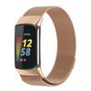 Milanese Stainless Steel Smart Watch Strap Breathable Fine Mesh Watchband for Fitbit Charge 6/5