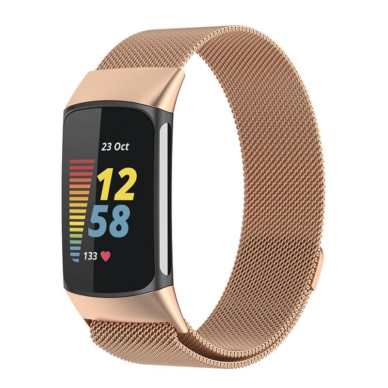 Milanese Stainless Steel Smart Watch Strap Breathable Fine Mesh Watchband for Fitbit Charge 6/5