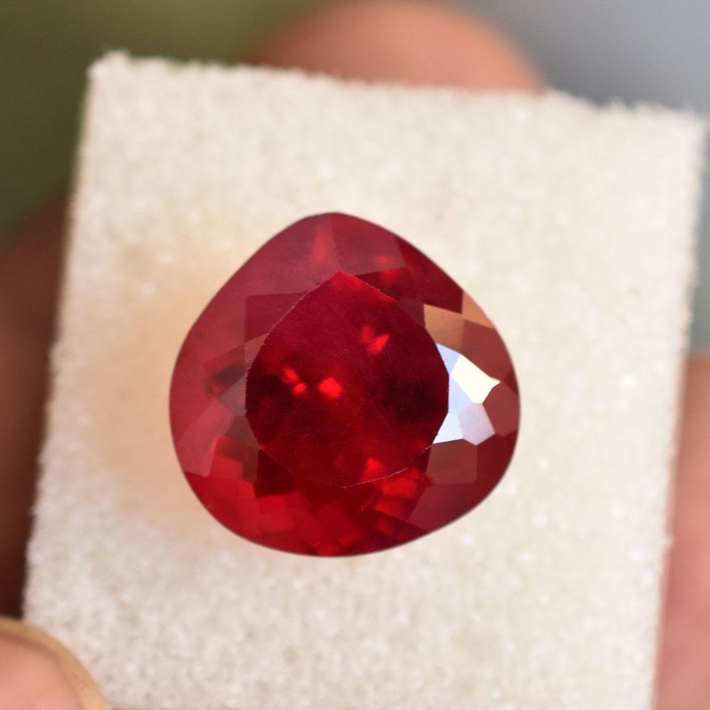 Natural Red Ruby Loose Gemstone 12x13mm Pear Cut for Her/Him for Jewelry Making and Gem Collections