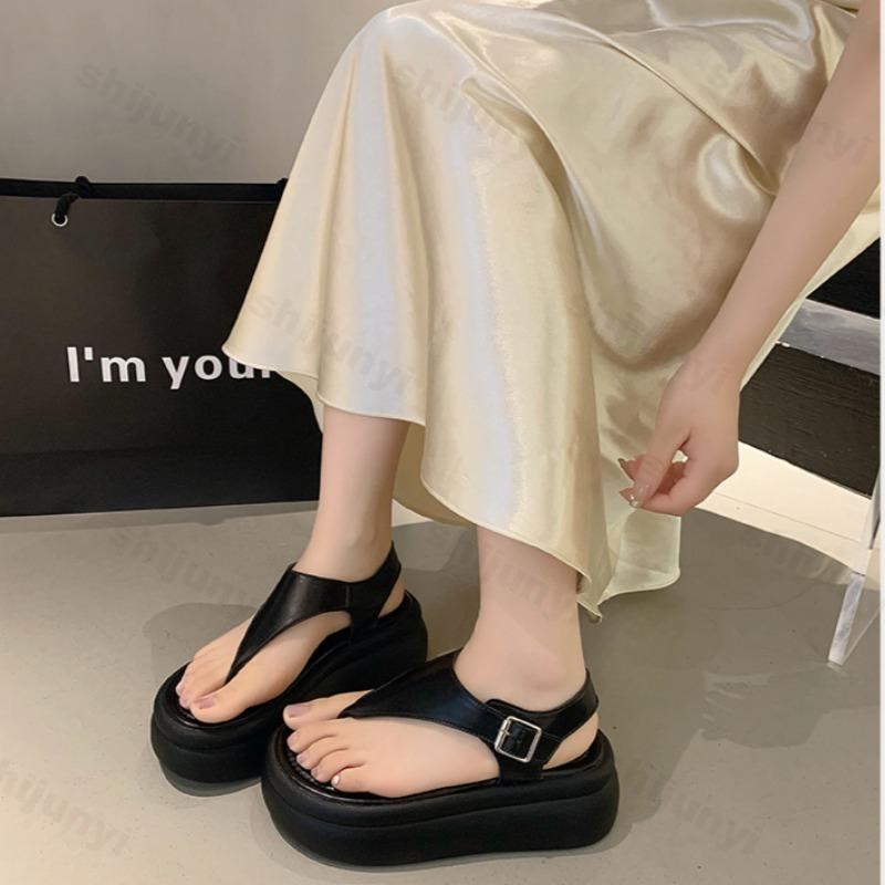 Fashion Women's Sandals 2025 Summer New Wedges Fashion EVA Flip Flops Women Platform High Heels Outdoor Beach Shoes Sandalias De Mujer