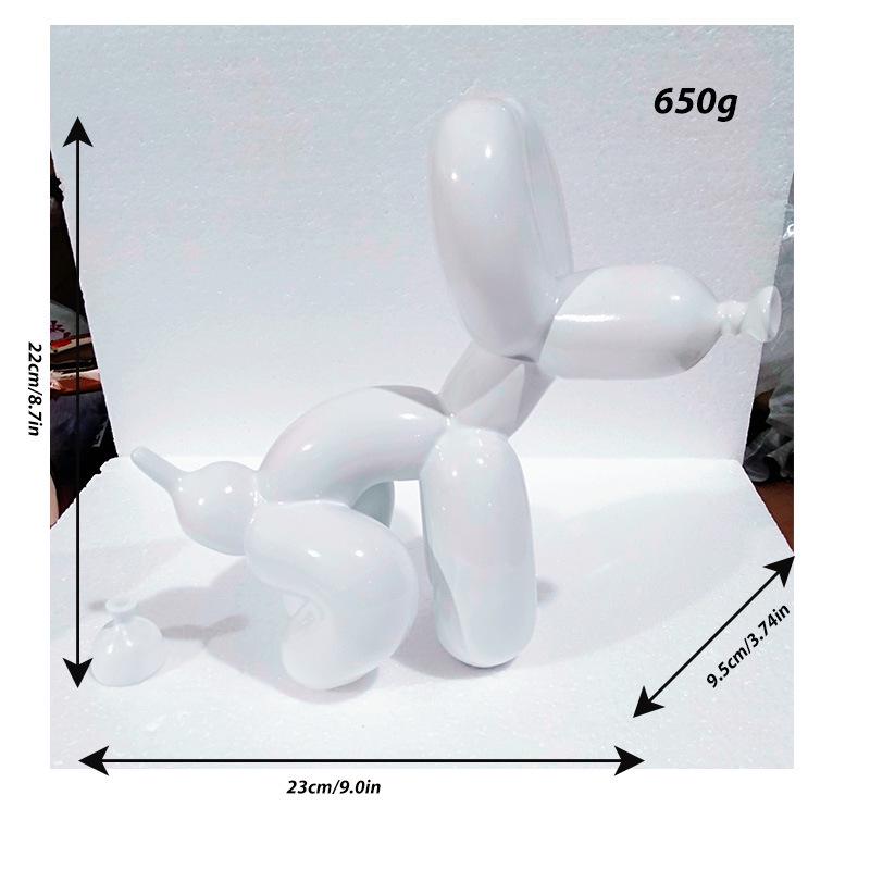 Shiny Balloon Dog Poop Art Statue: Cute Animal Sculpture for Home Decor