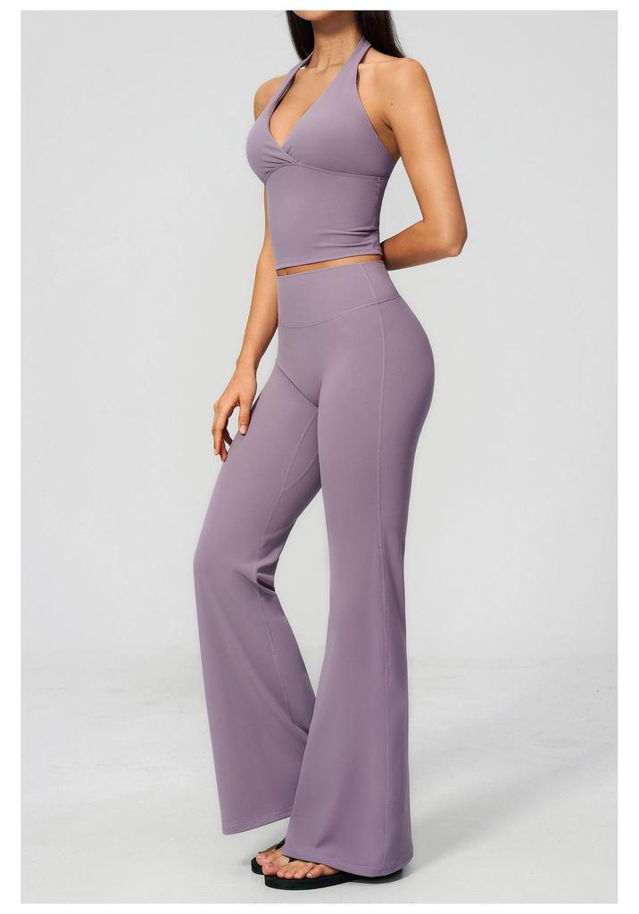 High-Waisted Quick-Dry Yoga Pants - Butt-Lifting & Tummy-Tucking Wide-Leg Fitness Wear for Women (Style 4208)