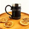 Wikinger Holzmaserung Bierkrug 304 Edelstahl Mittelalterliche Taverne Holzimitat Fasskrug Bierkrug Kaffeetasse Halloween Geschenk