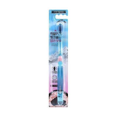 Spazzolino da denti con sale rosa, 1 confezione di setole fini al carbone attivo resistenti (colore casuale)