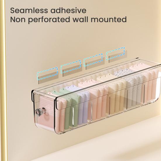 Storage Box Drawer-Style Wall-Mounted Organizer Large Capacity Multi-Functional Underwear Storage Container