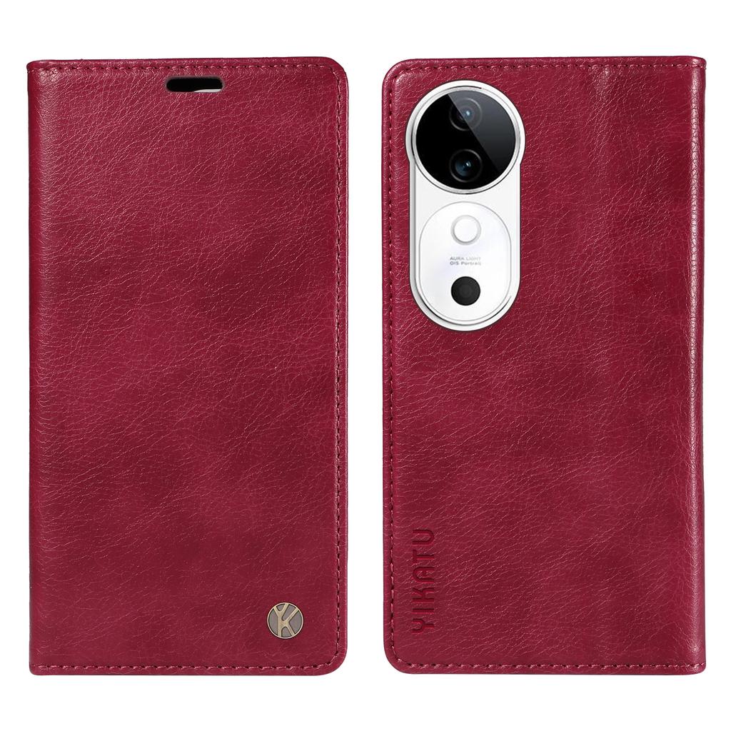 For Vivo S19 5G/V40 5G Wallet Case Litchi Texture Leather Phone Cover