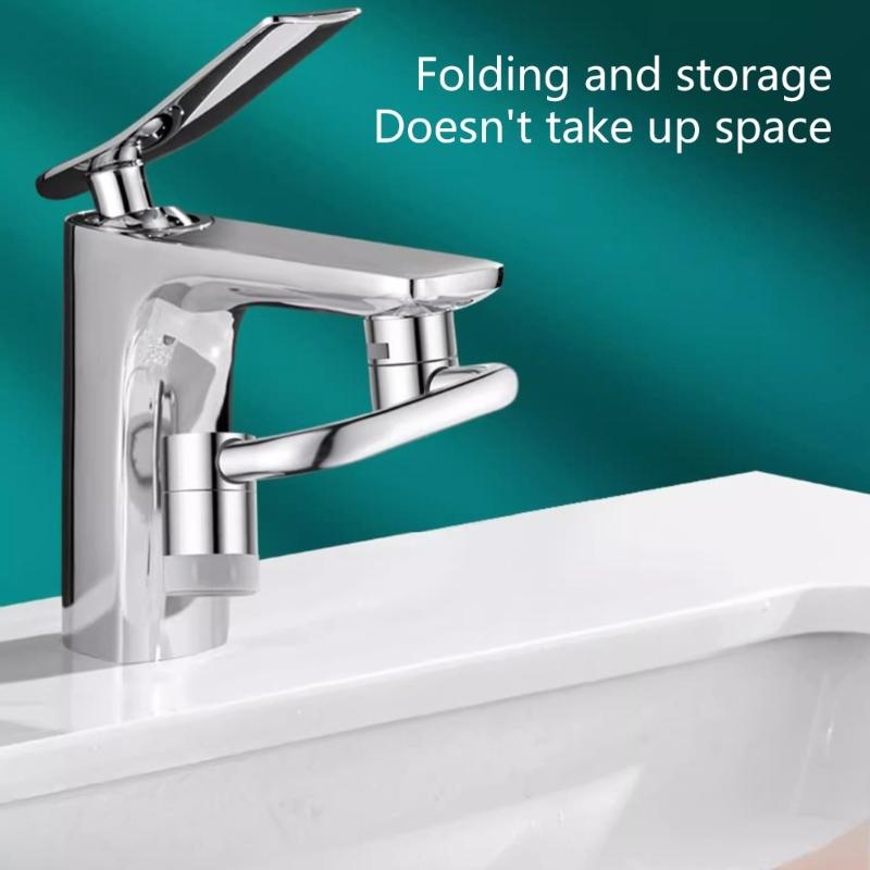 1080° Turning Tap Attachment 360 Degree Flexible Motion Metal For Bathroom Sink Cleaning