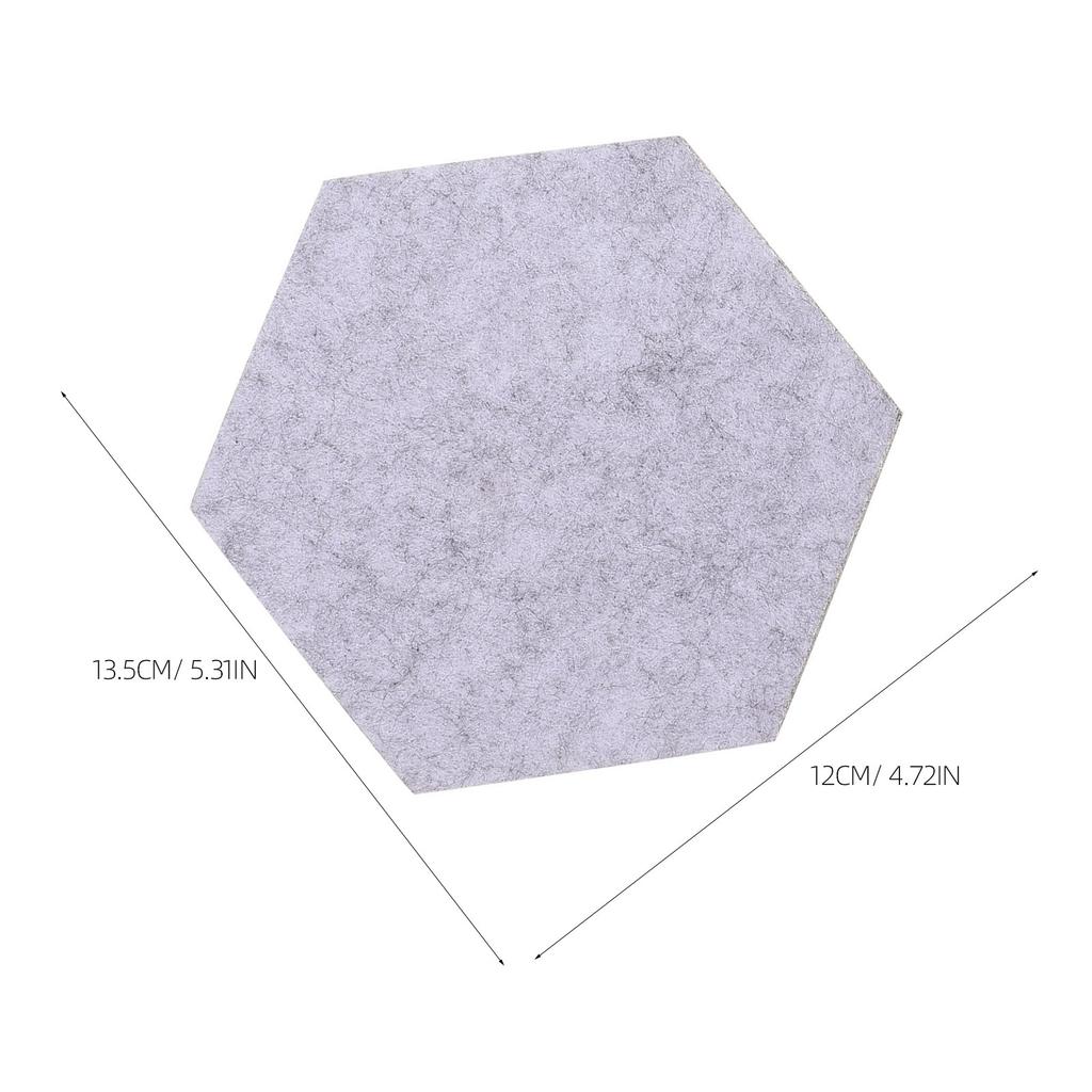 12Pcs Felt Hexagon Wall Board Memo Self-Adhesive Bulletin Board Decorative Tile for Notes Photos Message Display