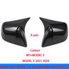 For Tesla Model 3 Model Y Rear View Door Wing Side Mirror Cover Caps Shell Case Rearview Cap Exterior Accessories Carbon Fiber