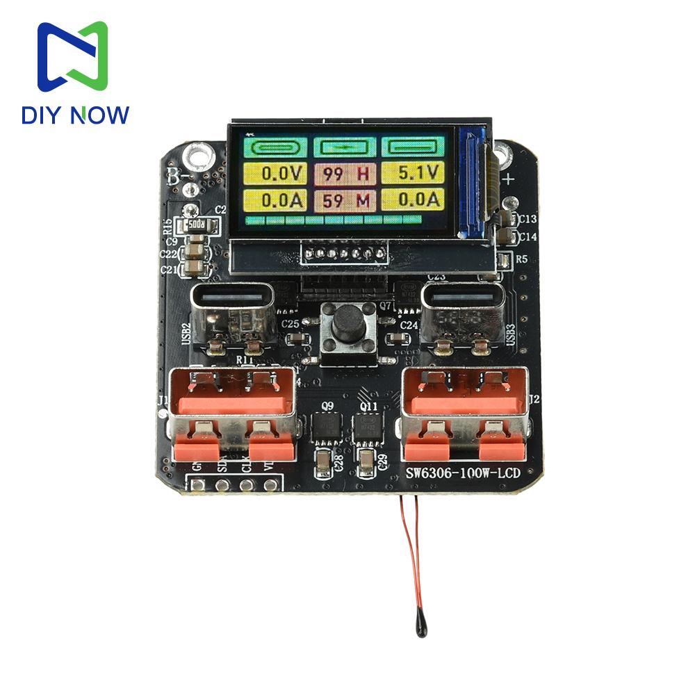4S PD 100W Bidirectional Lithium Battery Fast Charger Module HD Color Screen Power Bank Mainboard Charge-Discharge
