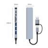 8in1 USB C Type C HUB Docking Station with 3.5mm Audio Jack Adapter for Micro SD Card Reader Laptop Tablet Phone Disk Converter