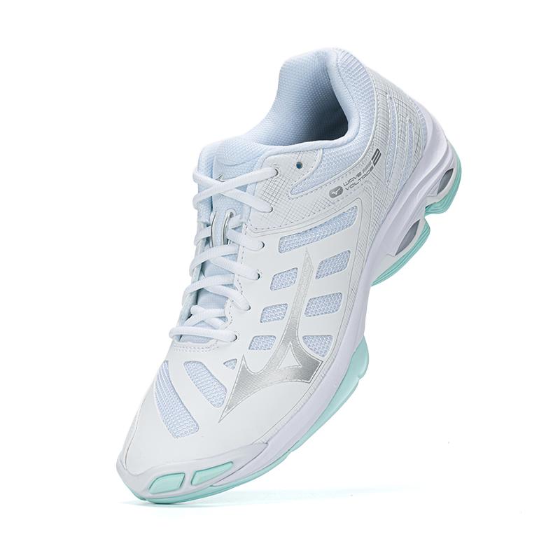 Mizuno  Wave Voltage 2 White Blue Tint Women Sneakers V1GC246045