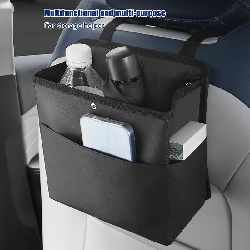 

Automotive Garbage Cans Car Trash Bin Backseat Organizer Waste Basket Cup Holder Container Leather Storage Bag Tissue Box CHINA