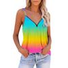 2023 Summer Sleeveless Zip Print Tank Top For Women Fashion Loose Casual V Neck Shirt Elegant Vest Clothing 25562