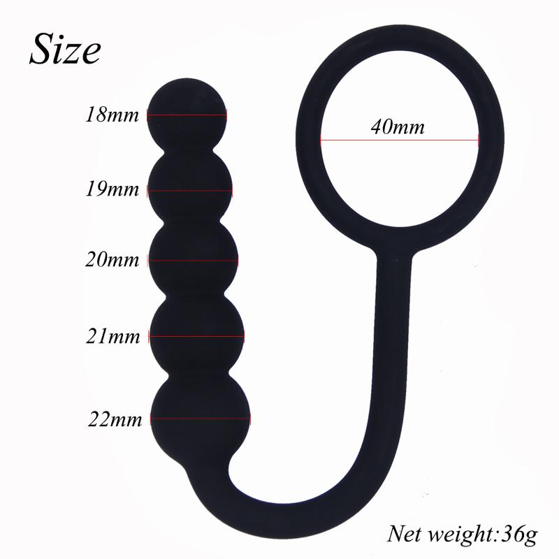 Silicone Pull Ring 5 Beads Anal Plug Balls Butt Plug Sex Toys For Women Erotic Adult Anus Masturbation Prostate Massage Toys
