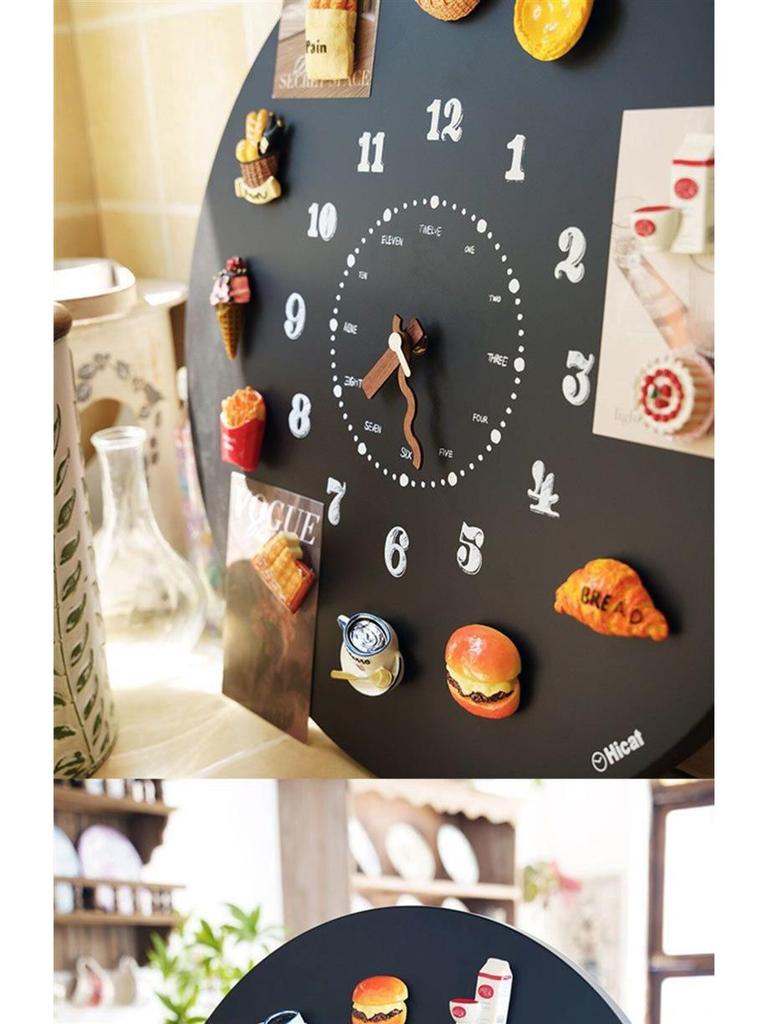 Magnetic Blackboard Wall Clock - DIY Artistic Home Decor for Living Room & Bedroom