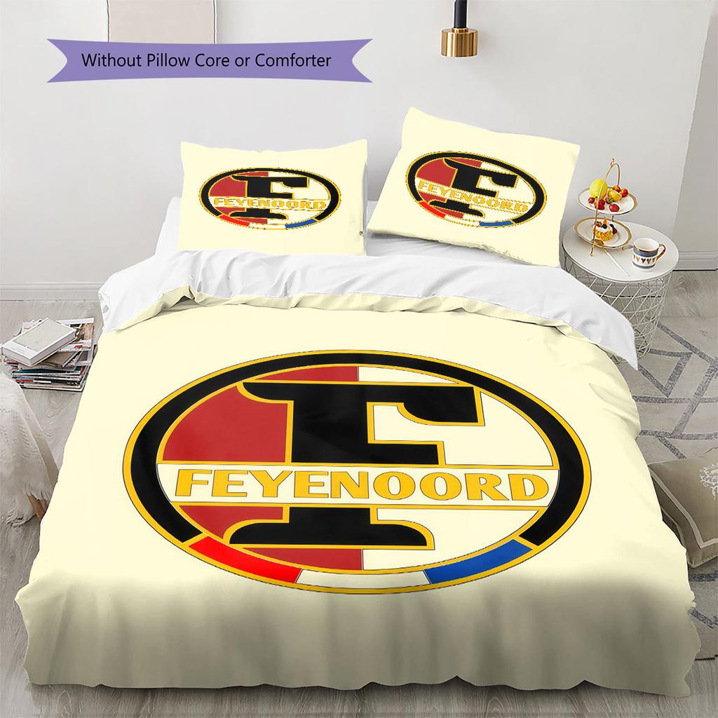Biancheria da letto con motivo Feyenoord Decorazione per la casa Regalo di compleanno ( 1 copripiumino + 2 federe, senza imbottitura),merchandising per fan.