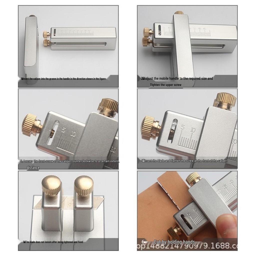 Aluminum Alloy Sandblasted Mini Belt Strip Cutter for Handmade Vegetable-Tanned Leather