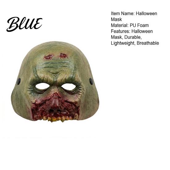 Comfortable Full Face Mask Halloween Zombie Mask with Realistic Rotting Texture Design Breathable Old Wound PU Foam Cosplay for Parties And