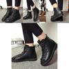 Pu Women Casual Leather Lace Up Combat Punk High Top Ankle Boots Boots Martin