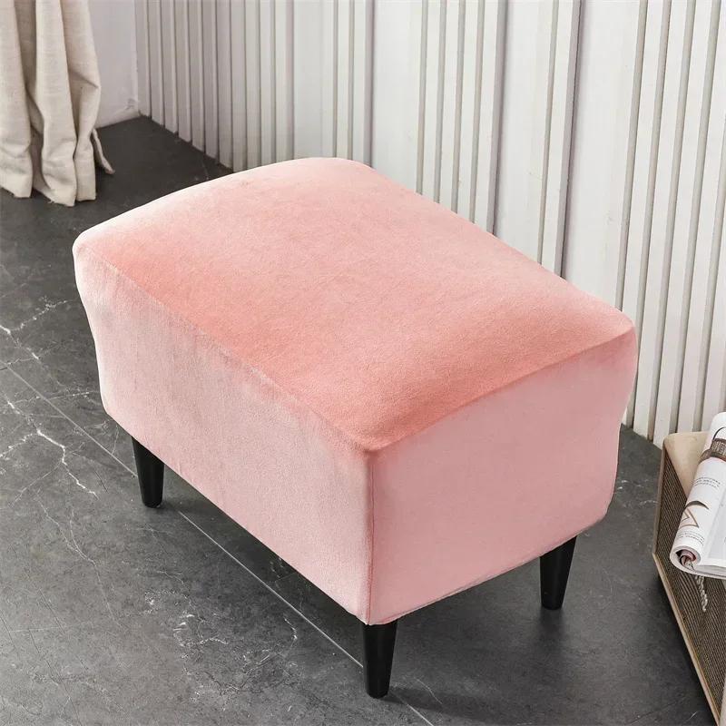 Velvet Wing Chair Cover Stretch Spandex Armchair Covers Removable Wingback Sofa Covers With Seat Cushion Cover Footstool Cover