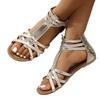 2024 Summer Ethnic Bohemian Plus Size Open Toe Buckle Strap Flat Sandals for Women