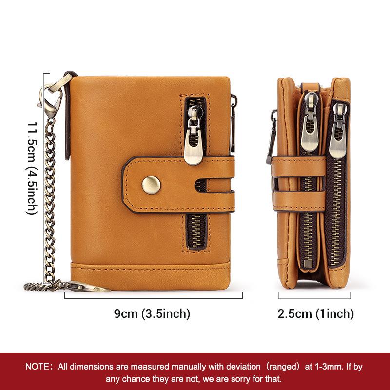 Short Leather Wallet, First Layer Cowhide Card Bag