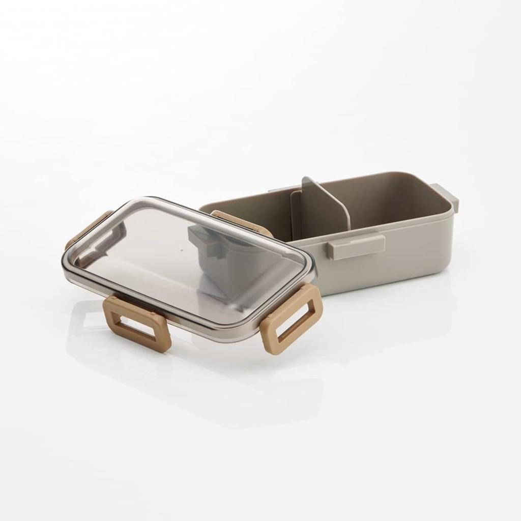 Skater Bento Single Made in for with Locking for Dishwasher and Microwave Nature Color Mauve Gray Box, 530ml, Tier, Japan, Women, 4-Point