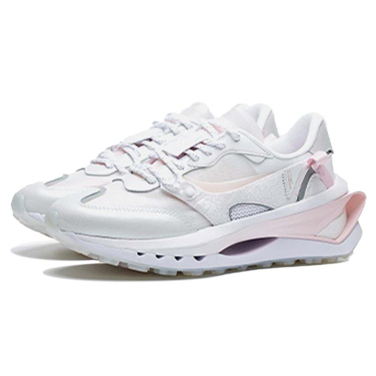 Li Ning Fangyuan Premium Kirschblüte Limitierte Edition Vintage Niedrige Sportschuhe Freizeit Schuhe Damen Weiß Rosa AGCS122-1