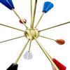 Candelabru Sputnik din alamă cu 12 brațe - Lumină în stil italian Stilnovo de la mijlocul secolului - Lampă nordică Candelabru de tavan - Iluminat suspendat