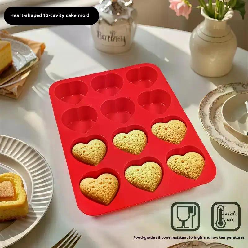 Heart Shaped Chocolate Silicone Baking Molds For French Dessert Mousse Pastry Fondant Candy Gummy Cake Decoration Bakeware Mold