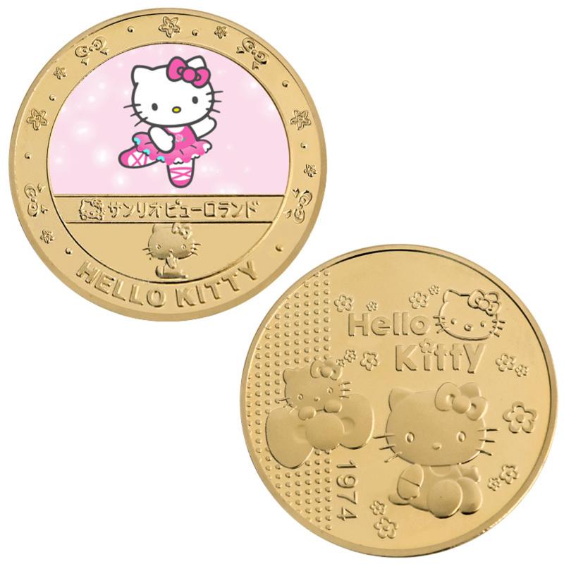 Памятная монета с изображением котенка, аниме, элемент, металлические ремесленные монеты, сувенирные подарки 5