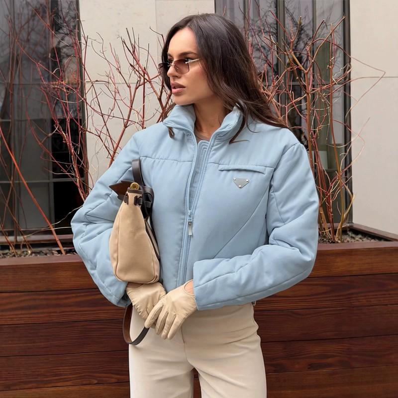 2026 Womens Short Stand Collar Cotton Puffer Jacket Slim Fit Warm Winter Coat