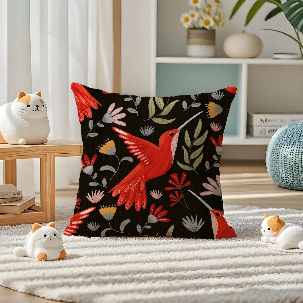 Simple Farm Crop Flower Print Pillow Case Double-Sided Plush Sofa Cushion Covers Organic Breathable Invisible Zipper