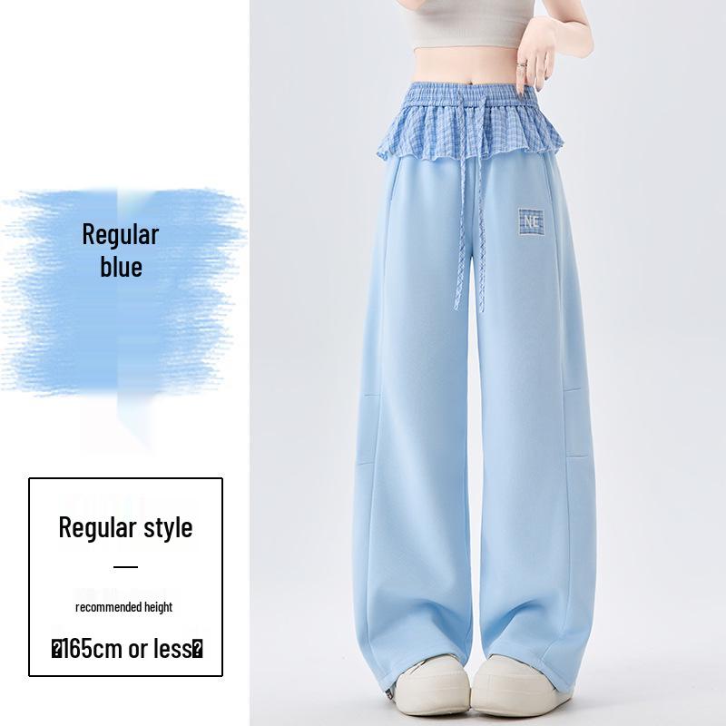 

Plaid Wide-Leg Women s Sweatpants - Spring/Summer 2026, Fashionable High-Waist Loose Fit XL